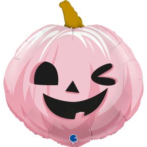 BALÃO METALIZADO FUNNY PUMPKIN PINK 22" GRABO