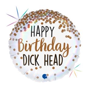 BALÃO METALIZADO HAPPY BIRTHDAY DICK HEAD HOLOG. 18" GRABO