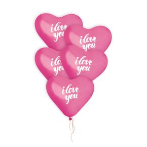 BALÃO DE LÁTEX I LOVE YOU SCRIPT PINK CRS10 COM 5 UNIDADES -10''