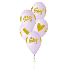 BALÃO DE LÁTEX OH BABY LILAS GS120 COM 5 UNIDADES -13''