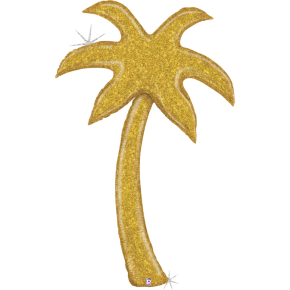 BALÃO METALIZADO GOLD GLITTER PALM TREE 60" GRABO