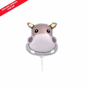 BALÃO METALIZADO HIPPO HEAD SHAPE 14" FLEXMETAL