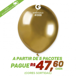 BALÃO DE LÁTEX SHINY GOLD#088 AB50 COM 50 UNIDADES - 5''